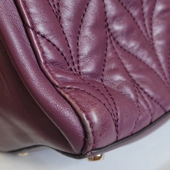 Kate Spade Meena Briar Lane Quilted Leather Handbag Crossbody in Plum Color - Picture 12 of 16